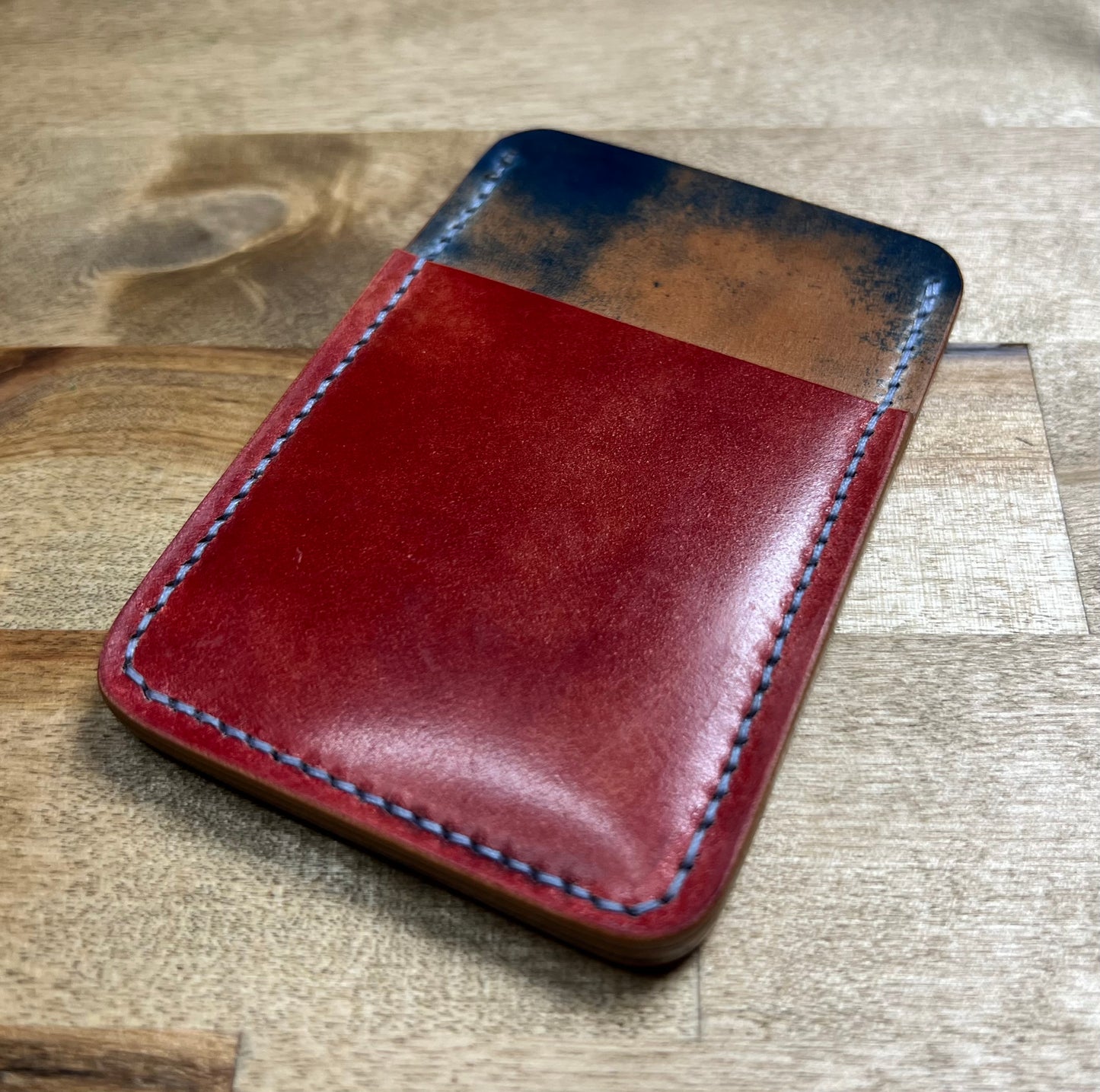 shell cordovan 3 slot card holder